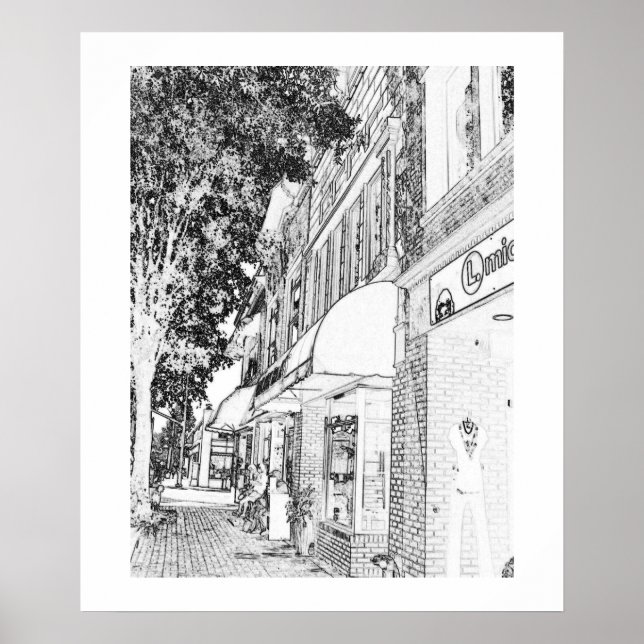 Marietta Square Shops Stadt Platz Kleine Stadt Poster (Vorne)