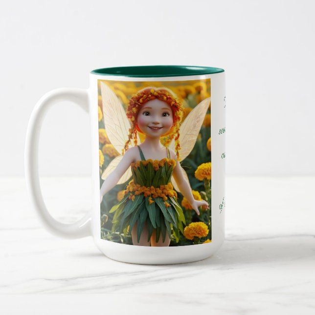 Marigold Blume Fairy Zweifarbige Tasse (Links)