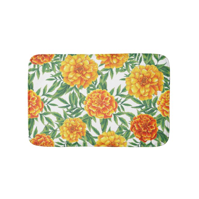 Marigold Blume Pattern Badematte (Vorderseite)