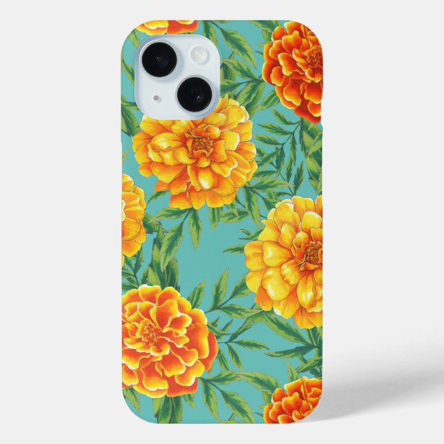 Marigold Blume Pattern Case-Mate iPhone Hülle (Rückseite)
