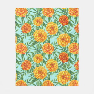 Marigold Blume Pattern Fleecedecke