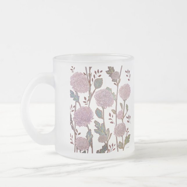 Marigold Blume Pattern Frost Glass Tasse (Links)