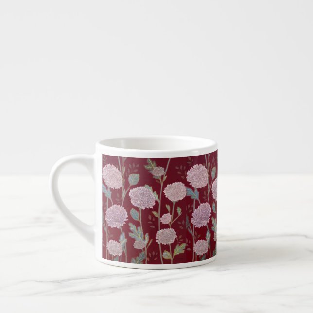 Marigold Blume Pattern Tee Cup Espressotasse (Links)