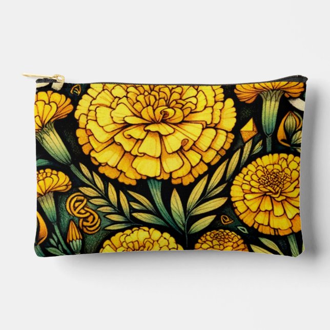 Marigold Blume Zubehörtasche (Vorderseite)