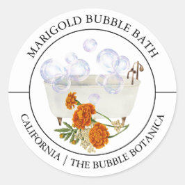 Marigold Bubble Bath-Label Runder Aufkleber