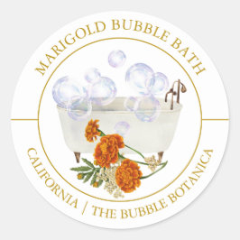 Marigold Bubble Bath-Label Runder Aufkleber