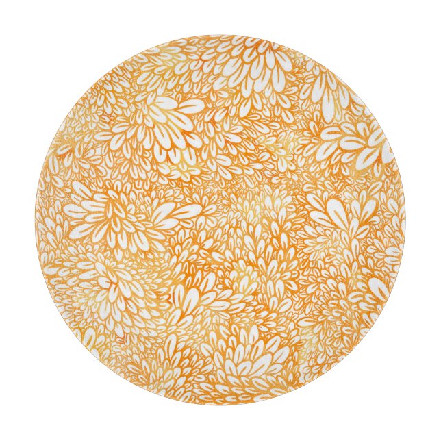 Marigold Floral: Einfaches Orangenmuster Schneidebrett (Vorderseite)