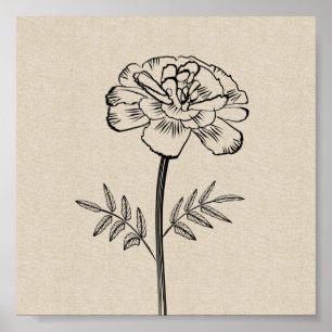 Marigold für die Oktober-Blume Poster
