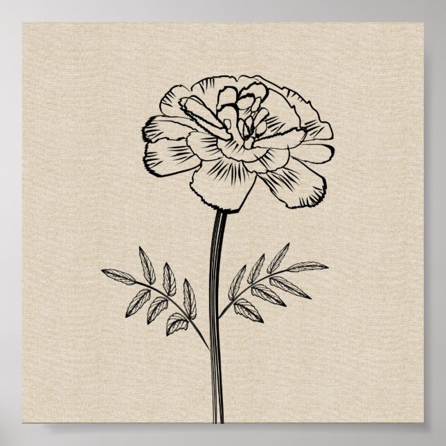 Marigold für die Oktober-Blume Poster (Vorne)