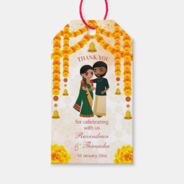 Marigold Garlands Glocken mit Tamil Telugu Hochzei Geschenkanhänger