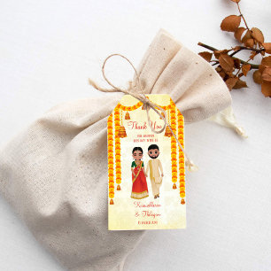 Marigold Garlands Glocken mit Tamil Telugu Hochzei Geschenkanhänger