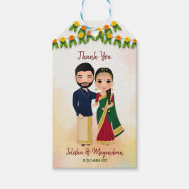 Marigold Garlands mit Hindu-Paar Tamil Hochzeit Geschenkanhänger