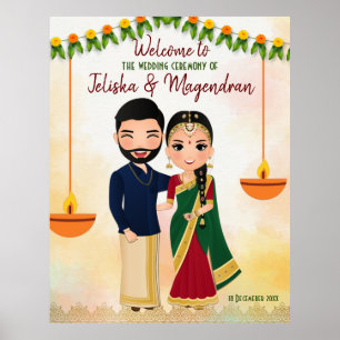 Marigold Garlands Tamil Hochzeitsempfang Poster