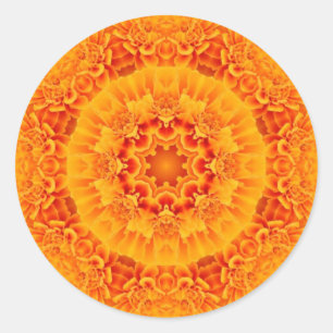 Marigold Mandala Runder Aufkleber