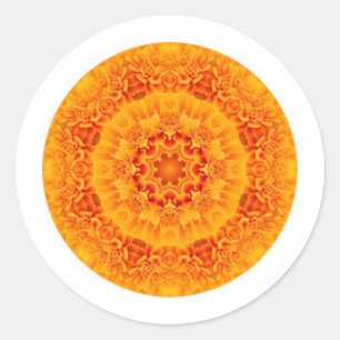 Marigold Mandala Runder Aufkleber