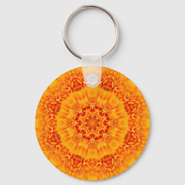 Marigold Mandala Schlüsselanhänger (Vorderseite)