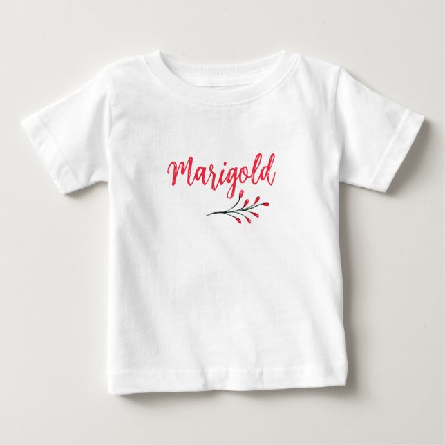 Marigold Name Custom Red Xmas Christmas Classic  Baby T-shirt (Vorderseite)