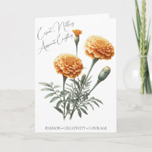 Marigold October Birth Blume Geburtstag Card Karte
