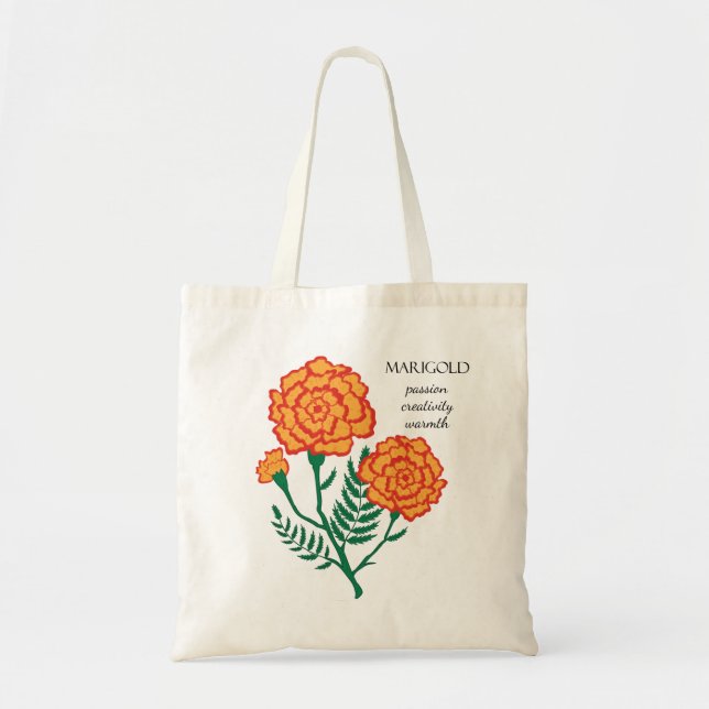 Marigold October Birth Month Blume Bag Tragetasche (Vorne)