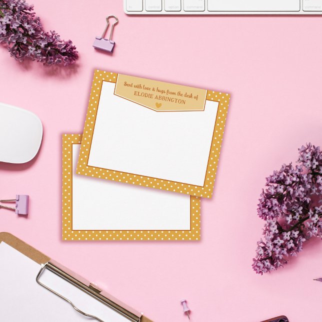 Marigold Polka Dots Herzstück mit Liebe und Schläg Mitteilungskarte (Von Creator hochgeladen)