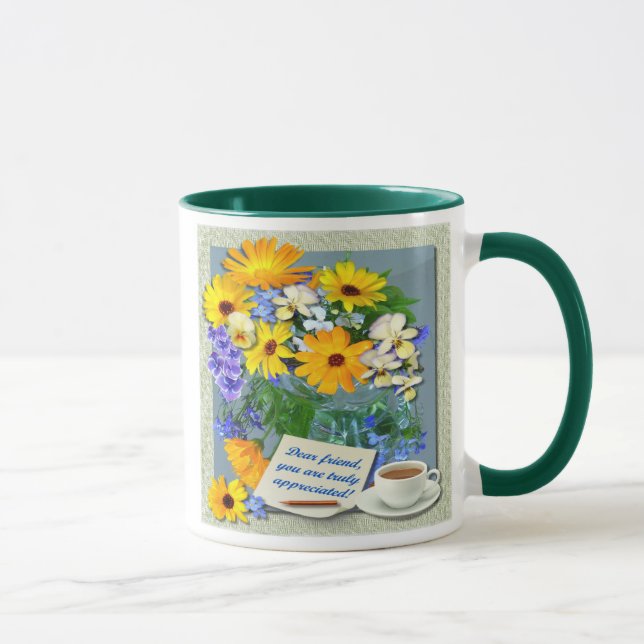 MARIGOLD POSY ~ FreundschaftsRinger-Tasse Tasse (Rechts)