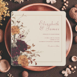 Marigold Rustic Boho Herbstblütenhochzeit Einladung