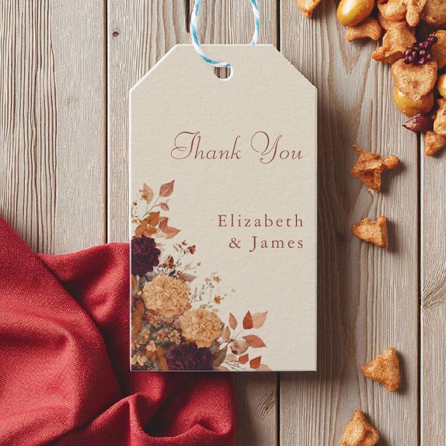 Marigold Rustic Boho Herbstblütenhochzeit Geschenkanhänger (Von Creator hochgeladen)