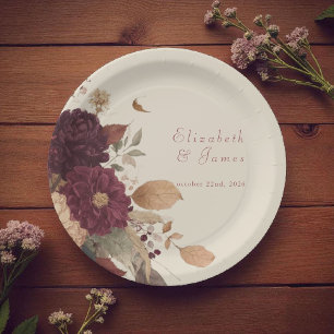 Marigold Rustic Boho Herbstblütenhochzeit Pappteller