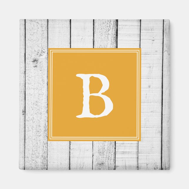 Marigold Rustic Monogram Magnet (Vorne)
