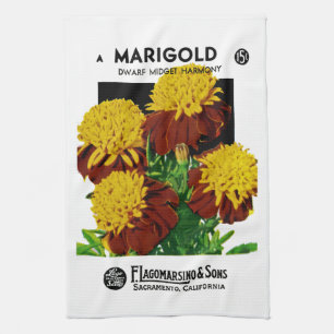 Marigold Seed Packet Label Küchentuch