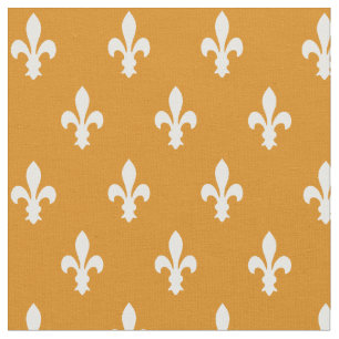 Marigold Viktorianisch Fleur de Lys Fabric Stoff