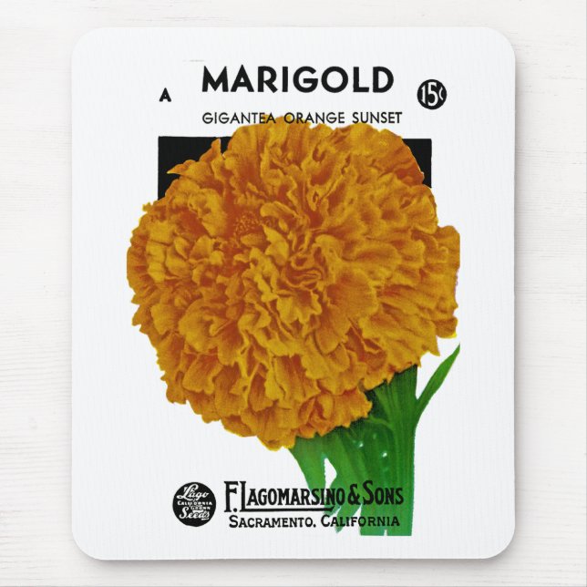 Marigold Vintag Seed Packet Mousepad (Vorne)