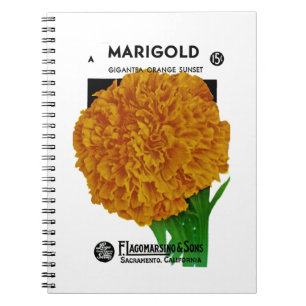 Marigold Vintag Seed Packet Notizblock