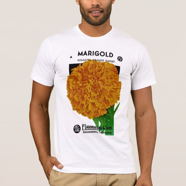 Marigold Vintag Seed Packet T-Shirt (Vorderseite)