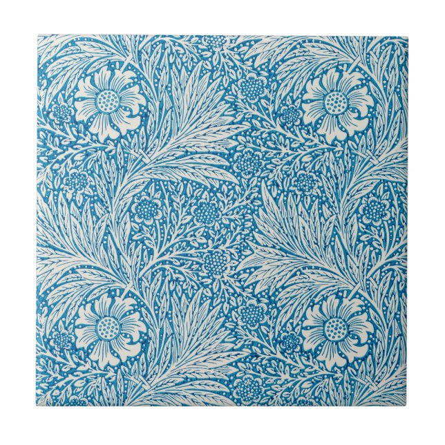 Marigold von William Morris, Blume im Vintagen Gar Fliese (Vorderseite)