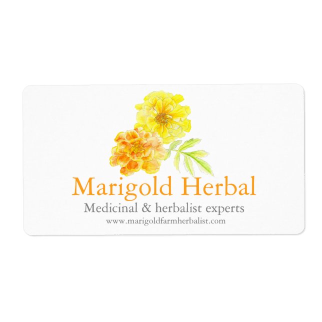 Marigold Wassercolour Art Business-Label (Vorne)