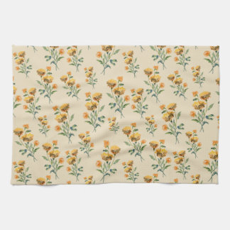 Marigold Watercolor Teetuch Geschirrtuch