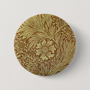Marigold William Morris Blume Pattern Button