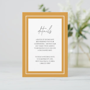 Marigold Yellow Bold Border Moderne Hochzeit Begleitkarte
