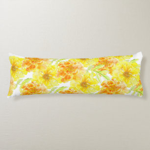 Marigolds Aquarellkunstmuster langes Kissen