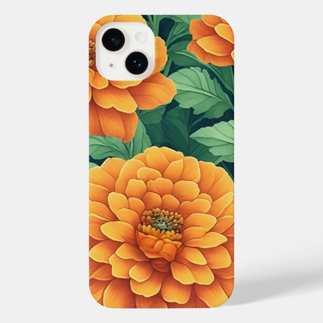 Marigolds orange-grüne Blume iPhone Hülle (Rückseite)