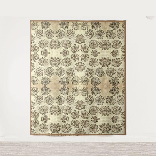 Marigolds Sepia Wandteppich (Vorderseite)