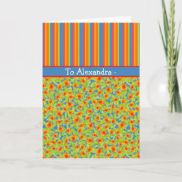 Marigolds, Stripes Oktober Geburtstag, um personal Karte