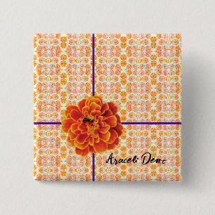Marigolds und Biene Button