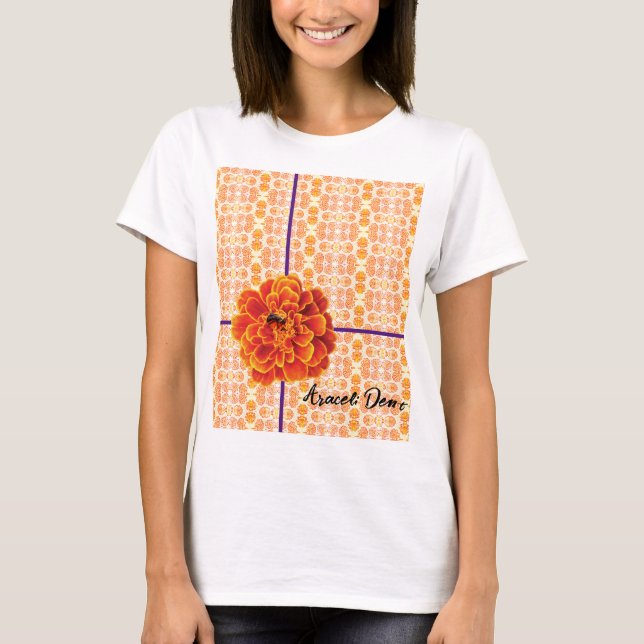 Marigolds und Biene T-Shirt (Vorderseite)