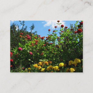 Marigolds, Zinnias und Blue Sky ATC Visitenkarte