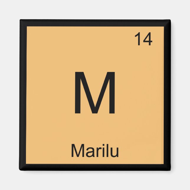Marilu Name Chemistry Element Periodic Table Magnet (Vorne)