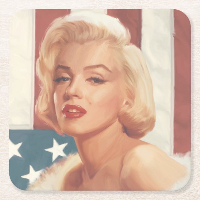 Marilyn Flag Rechteckiger Pappuntersetzer (Vorderseite)
