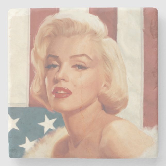 Marilyn-Flagge Steinuntersetzer (Vorderseite)
