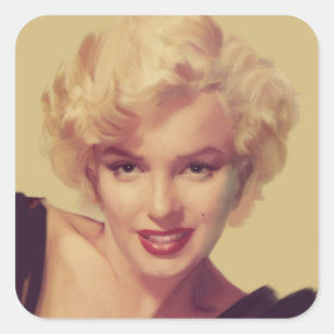 Marilyn im Schwarzen Quadratischer Aufkleber